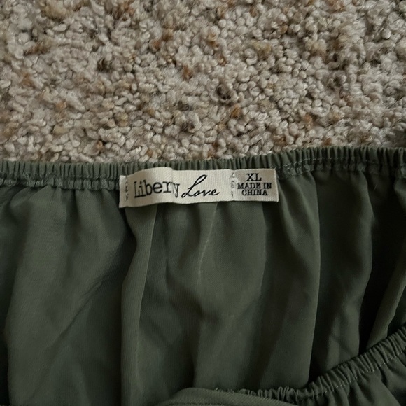 Green Off the Shoulder A Line Dress SIZE XL - Picture 2 of 6